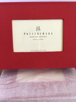 Pottery Barn Bookcloth Photo Boxes (Set Of 2)