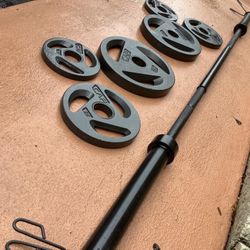 7ft Olympic 2 Inch Barbell With 25x2 10x2 5x2 NEW