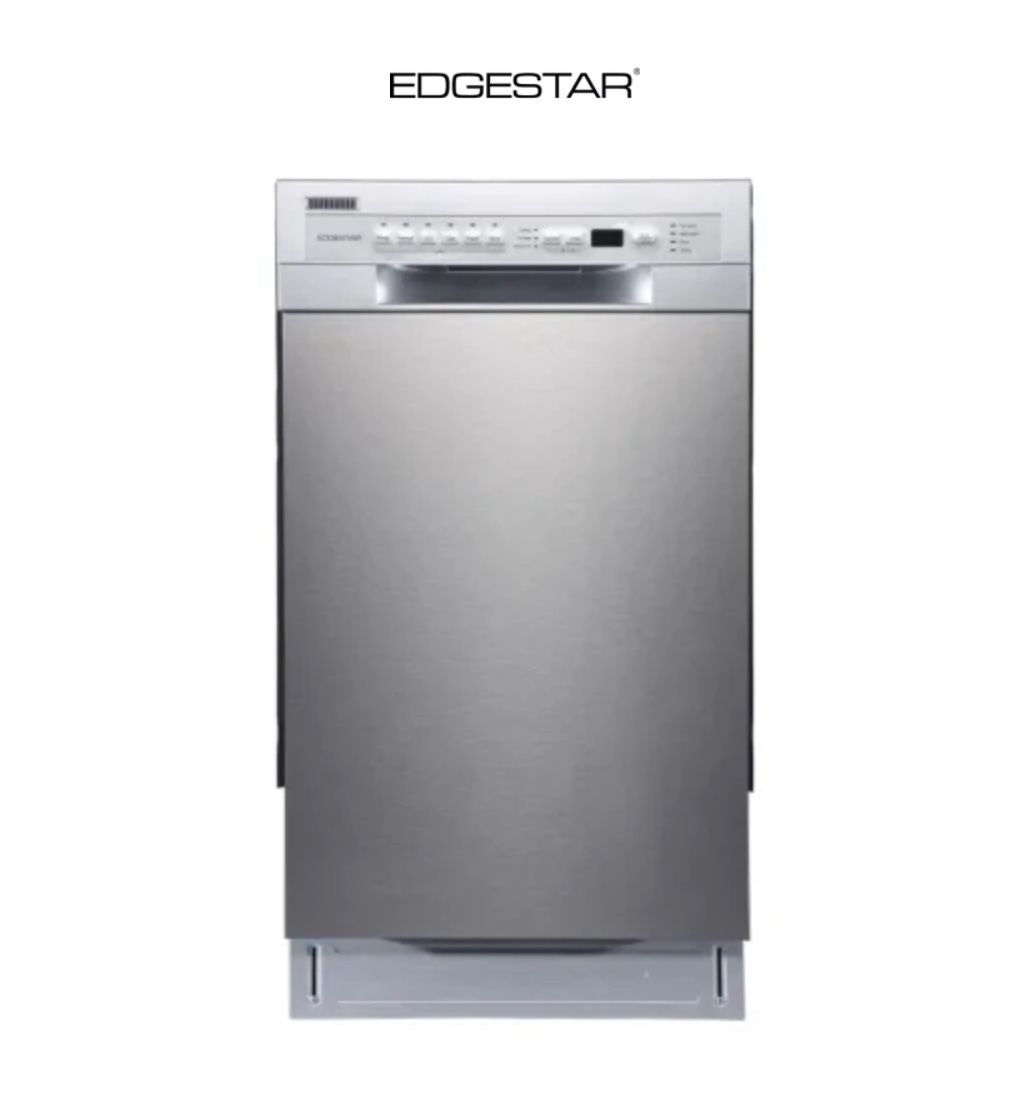 EdgeStar 18” Wide 8 Place Setting Energy Star Certified Built-In Front Control Dishwasher