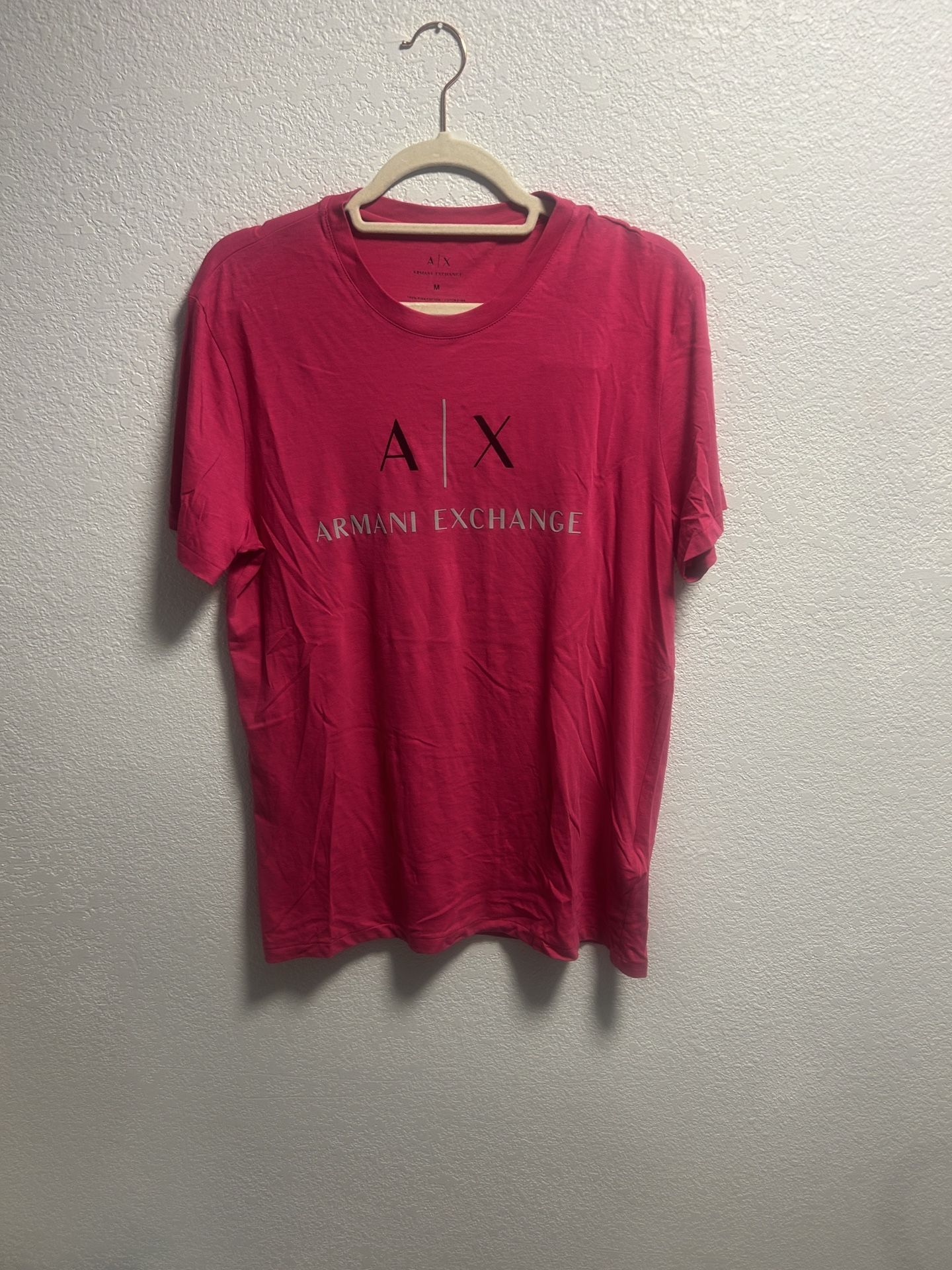 Armani Exchange Men Pink Tee Medium