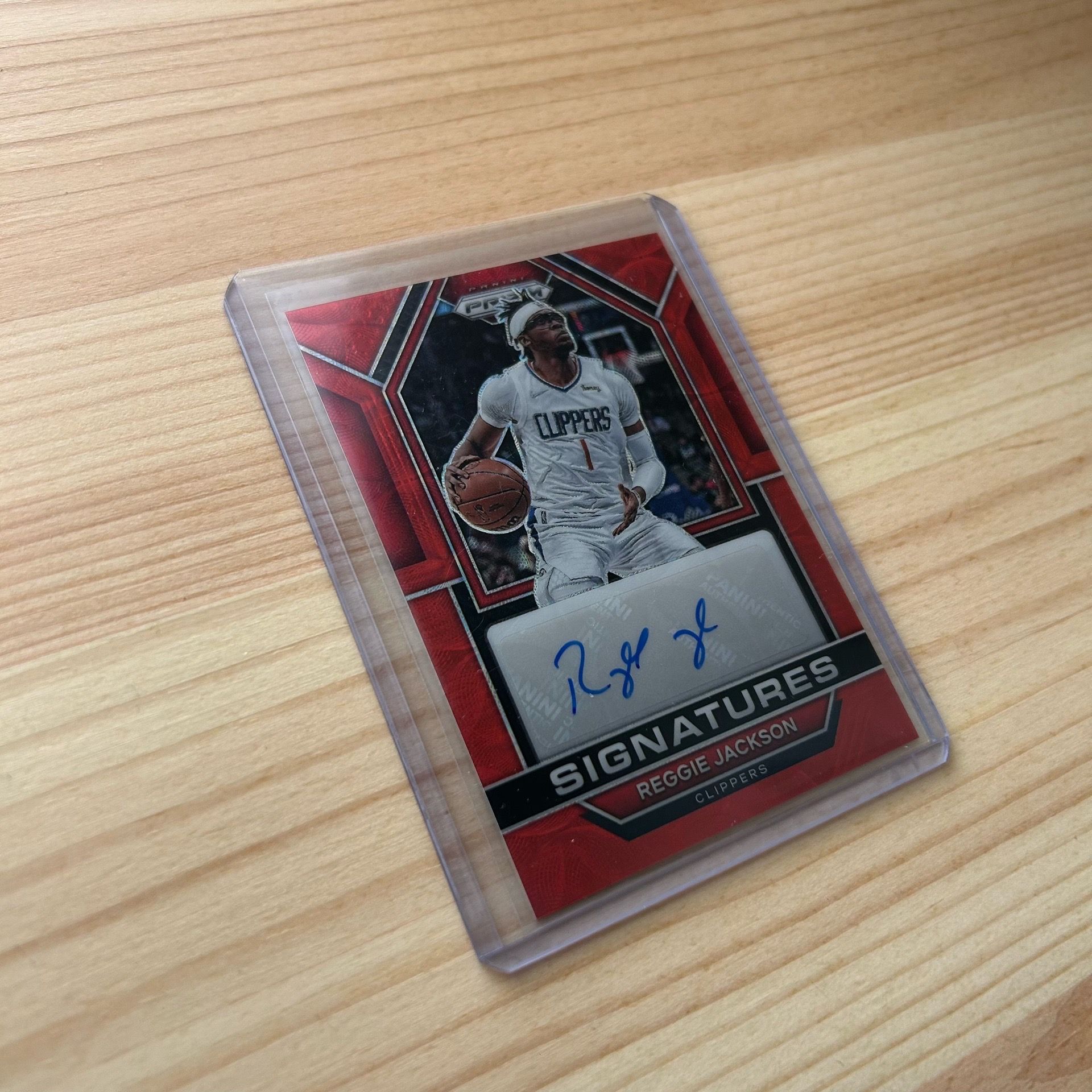 Panini Prizm Reggie Jackson autograph card Los Angeles clippers