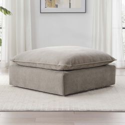Sereen Fabric Ottoman in Taupe
