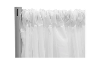 Sheer Voile Flame Retardant (FR) 10ft H x 118" W Drape/Backdrop Curtain Panel - White
