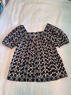 Blouse, black and cream , small