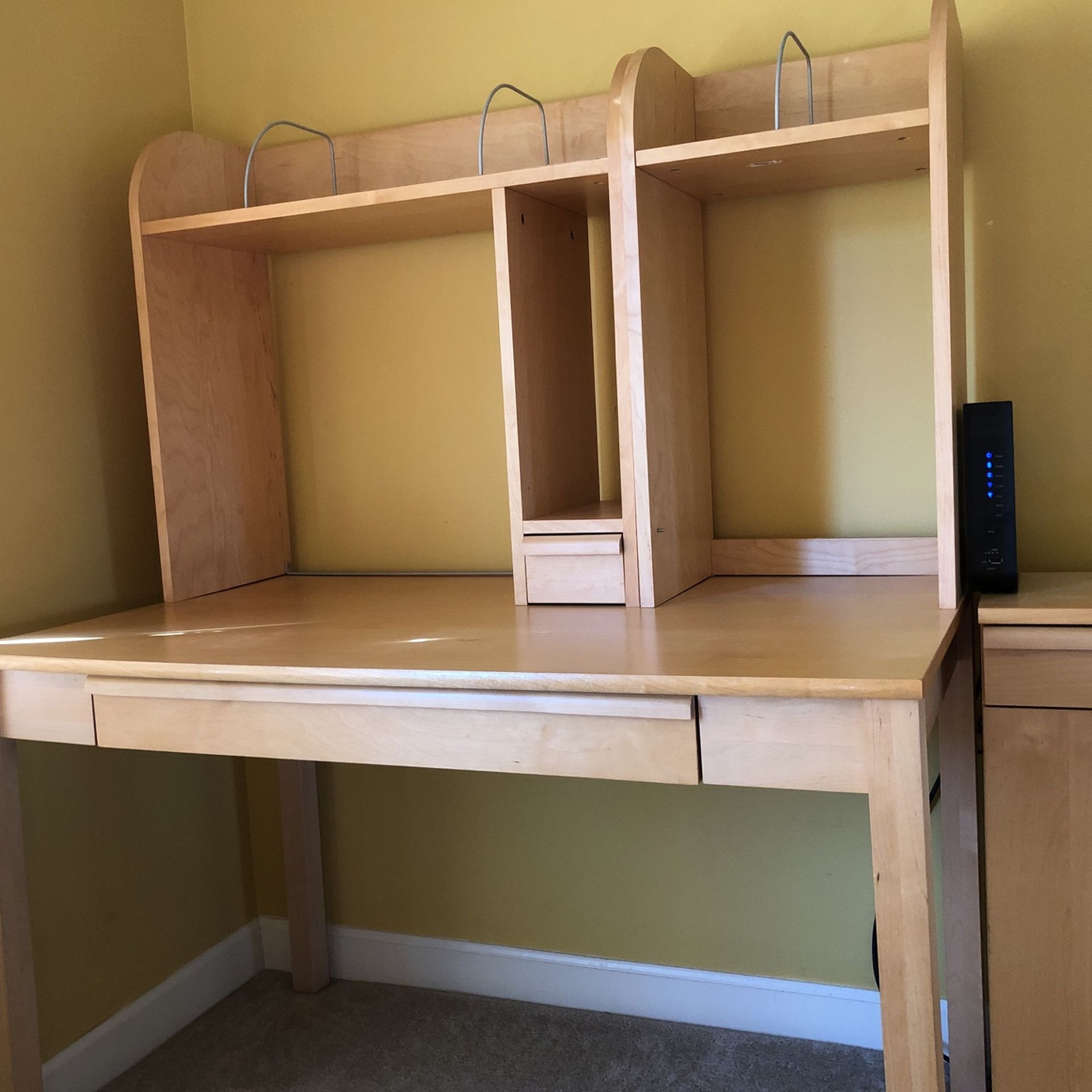 IKEA desk, cabinet & shelves From Anton series