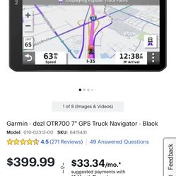 Gps  Garmin - dezl OTR700 7" GPS Truck Navigator - Black