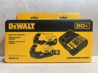 New DeWalt 20V Li-Ion 5.0 Ah Battery Starter Kit