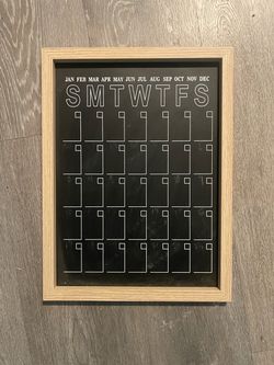 Framed Chalkboard Monthly Wall Calendar