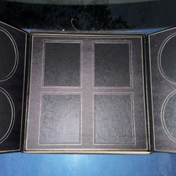 Vintage Art Leather Folio 8 Picture/Photo Tri-Fold Display 