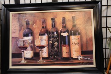 Framed wine bottle Picture
