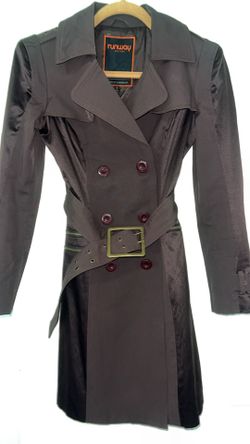 Runway New York Brown Trench Coat Size Small