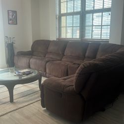 Modular Sectional Sofa With 3 Power Recliners 