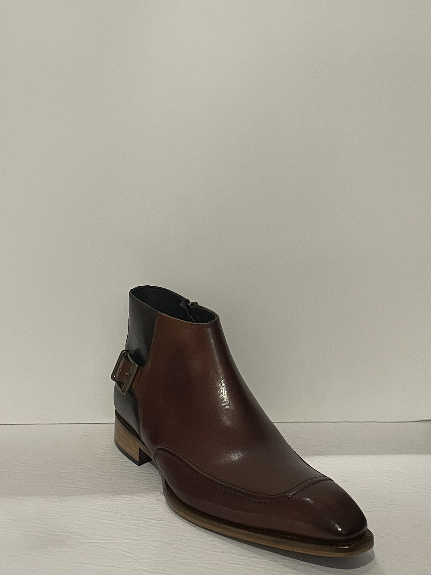 Duca boots brown Italian leather point toe side zipper Paul Parkman Men main image 4