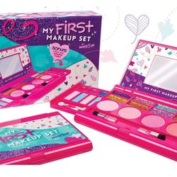 My First Makeup Set, Girls Makeup Kit, Fold Out Makeup Palette with Mirror and Secure Close - Safety Tested- Non Toxic


