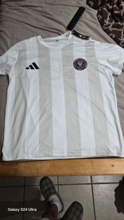 Adidas Lionel Messi #10 Inter Miami CF Away Jersey White Grey Striped MLS women
