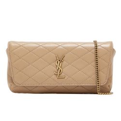 SAINT LAURENT GABY CROSSBODY MINI BAG CHAIN PHONE HOLDER TAN LEATHER GOLD HW NEW