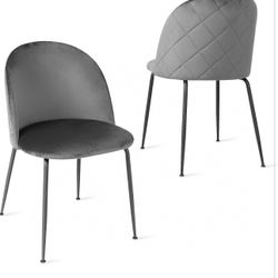 Modern Velvet Dining Chairs Set of 4 - Comfy Vanity Desk Chair for Living Room, Bedroom, Classic Upholstered Dining Room Chairs for Re