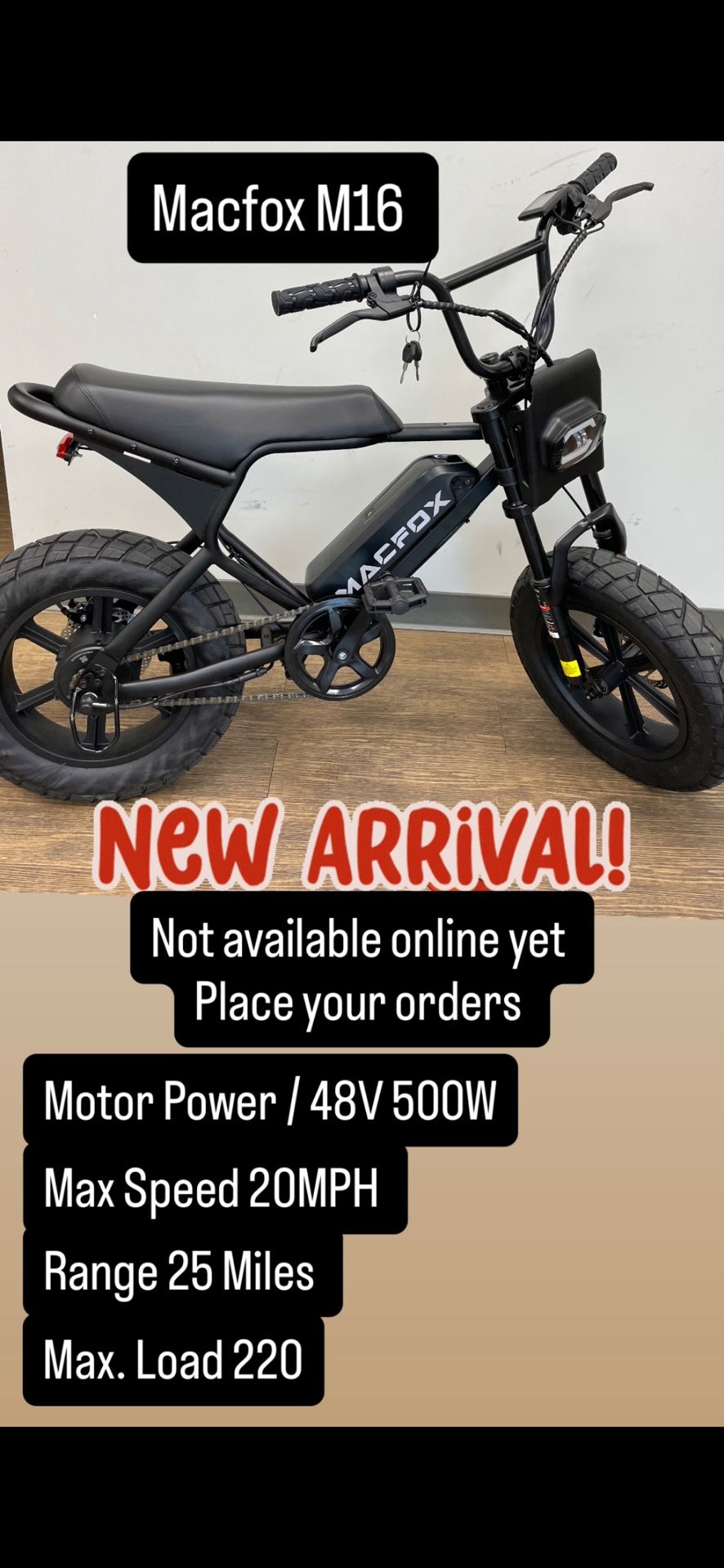 MacFox M16 teenage e-bike Fat tire
