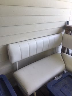 White Leather L shape Bench