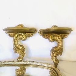 Gold Wood Floating Shelves 