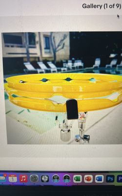 Rare Custom Sunny Yellow 14" 10-Lug Snare or Tom Rim Hoop for Drum Kit!