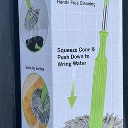 Self-Wringing Twist Mops for Floor Cleaning, Microfiber Floor mop with 57 " Long Handle, Easy Wringing Mop for Hardwood Commercial Household Clean