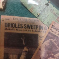 Glass "History Of Baseball" display Case- $40