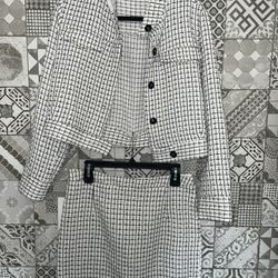 Cute White & Black Skirt Outfit 