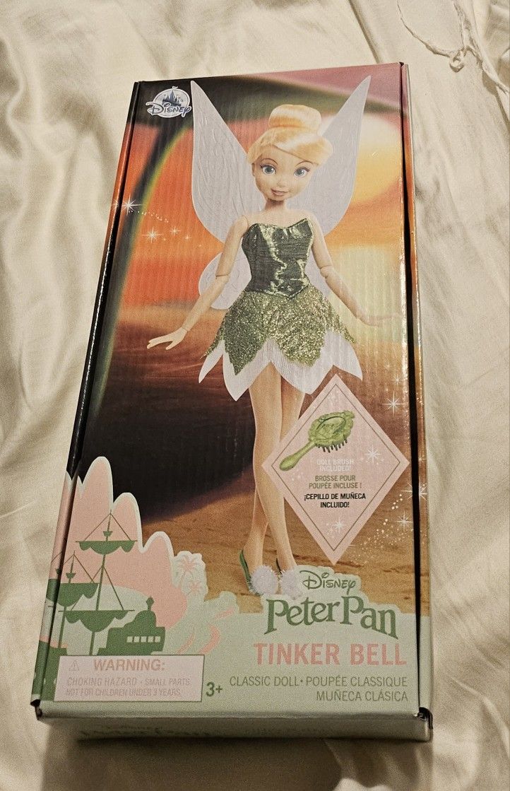 SEALED IN BOX NEVER OPENED Disney Store Exclusive Tinker Bell 11" Doll Peter Pan
