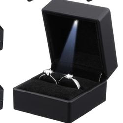 New Black Velvet Jewelry Boxe with LED Light Display 