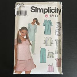 Simplicity 2 Hour Sewing Pattern 9505 Size L XL Sleepwear Vintage 2000