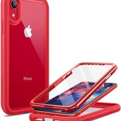 transparent case for iPhone XR 6.1 inches, red color