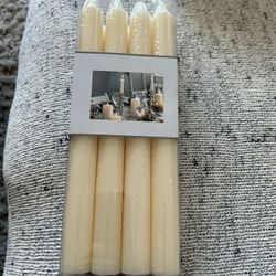 Set Of 8-10” Ivory Candles 