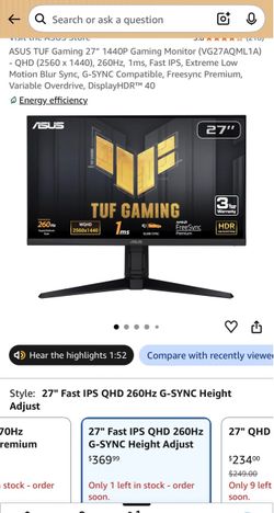 27 Tuf gaming 260hz pro.