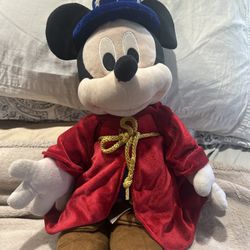 Disney Store Large 20” Mickey Mouse Fantasia Sorcerer Wizard Plush Soft Toy (S)