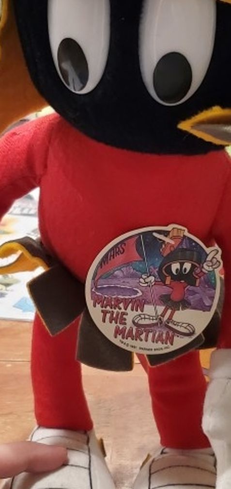 Warner Bros Looney Tunes Marvin the Martian 13” Plush Stuffed Doll Toy 24K 1991