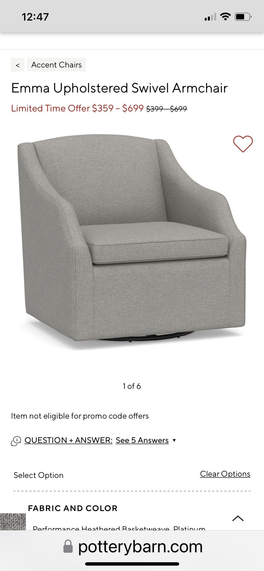 Upholstered Armchair Pottery Barn Emma Swivel Chair Pottery Barn