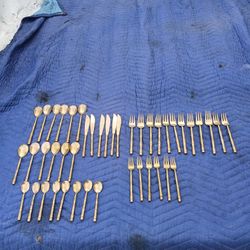 Vintage brass  Bamboo Flatware 