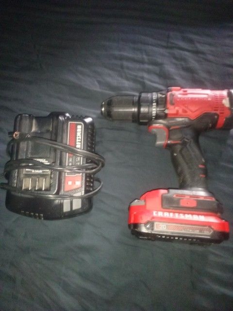 Craftsman 1/2. ...V20 Cordless Drill & Charger W/Battery.  $18 Works Perfect