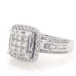 Diamond Engagement Ring 10K White Gold