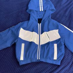 Reflective Silver cropped Windbreaker Size: Small