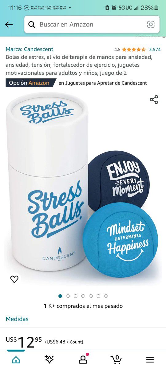 Stress Balls, Hand Therapy Relief for Anxiety, Anxiety, Tension, Exercise Strengthener, Motivational Toys for Adults and Kids, Set of 2