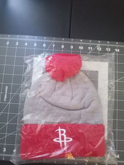 Gray And Red Houston Rockets Beanie