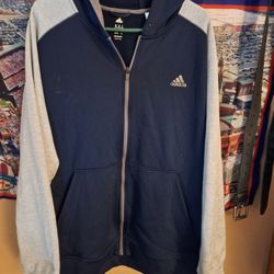 Adidas Climawarm Mens Size 2XL Long Sleeve Pullover Hoodie Blue Grey $30