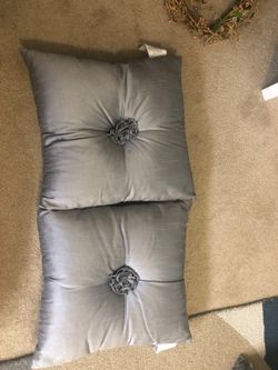 2 sliver pillows front and back small style 16x16 very clean excellent condition smoke and pet free home