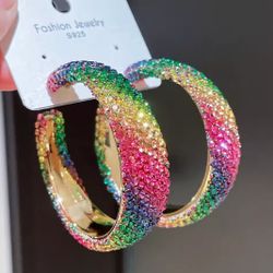 Multicolored Large Hoops Lightweight
