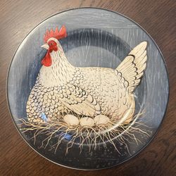 Warren Kimble “Henny Penny” Salad Plate Blue 8” 