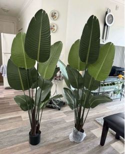 Pretty artificial plant 5 ft tall set of 2 ! Brand New