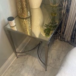 Glass End Table 
