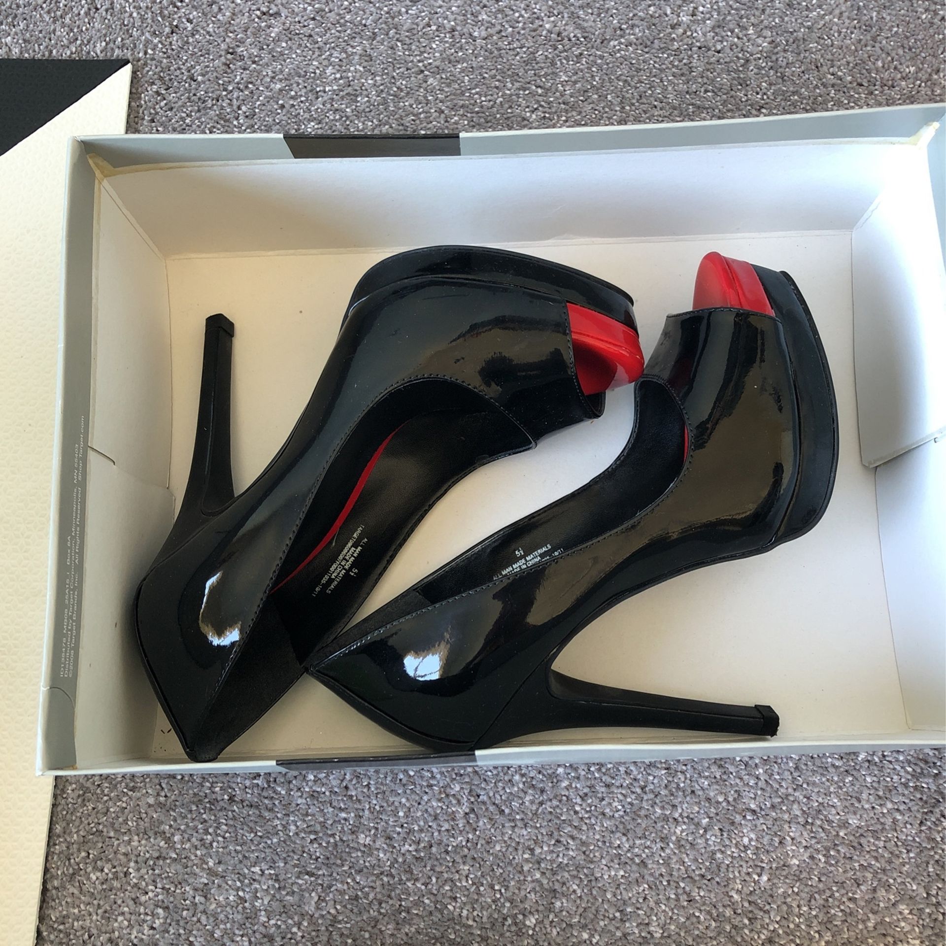 Mossimo Black And Red toe High Heel Shoes